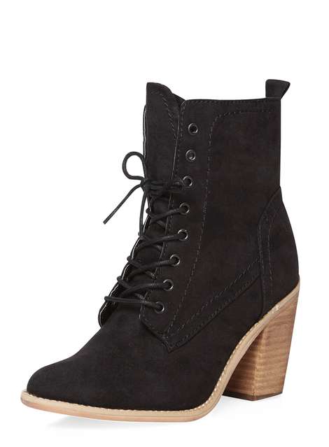 Black Amethyst Lace Up Boots